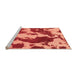 Sideview of Machine Washable Abstract Orange Modern Area Rugs, wshabs1118org