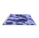 Sideview of Machine Washable Abstract Blue Modern Rug, wshabs1118blu