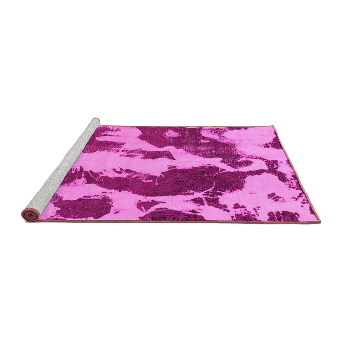 Sideview of Machine Washable Abstract Pink Modern Rug, wshabs1118pnk