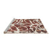 Sideview of Machine Washable Abstract Brown Red Rug, wshabs1119