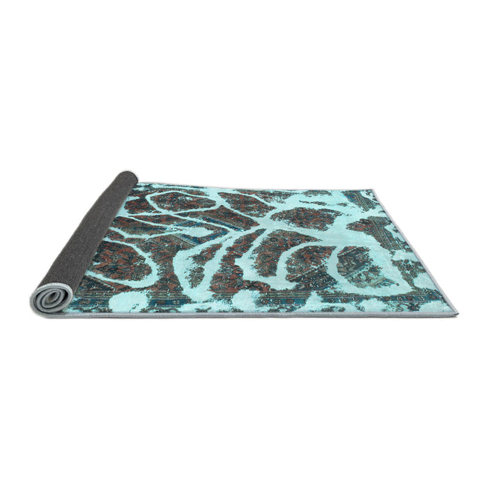 Sideview of Abstract Light Blue Modern Rug, abs1119lblu