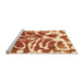 Sideview of Machine Washable Abstract Orange Modern Area Rugs, wshabs1119org