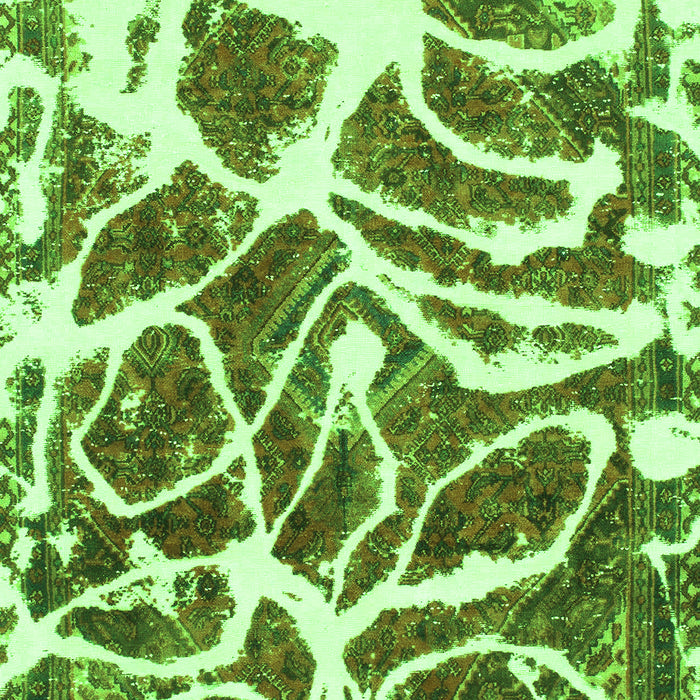 Machine Washable Abstract Green Modern Area Rugs, wshabs1119grn