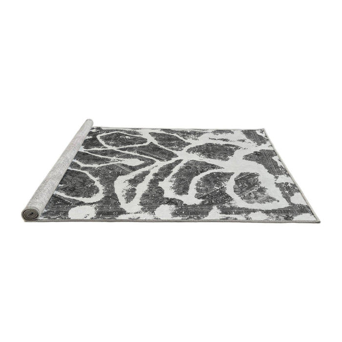 Sideview of Machine Washable Abstract Gray Modern Rug, wshabs1119gry