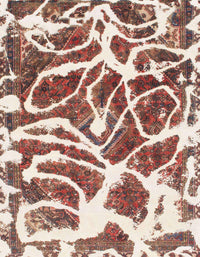 Machine Washable Abstract Brown Red Rug, wshabs1119