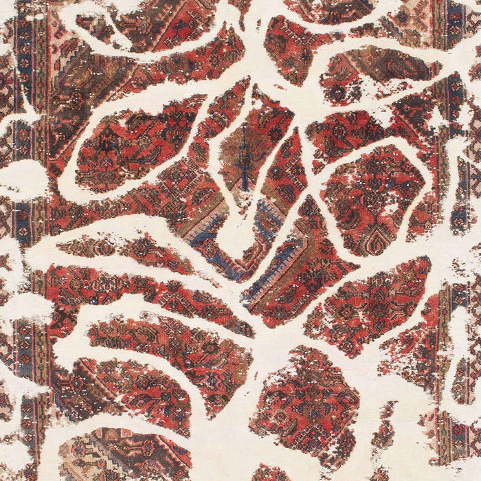 Machine Washable Abstract Brown Red Rug, wshabs1119