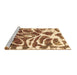 Sideview of Machine Washable Abstract Brown Modern Rug, wshabs1119brn