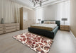 Machine Washable Abstract Brown Red Rug in a Bedroom, wshabs1119