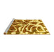 Sideview of Machine Washable Abstract Yellow Modern Rug, wshabs1119yw
