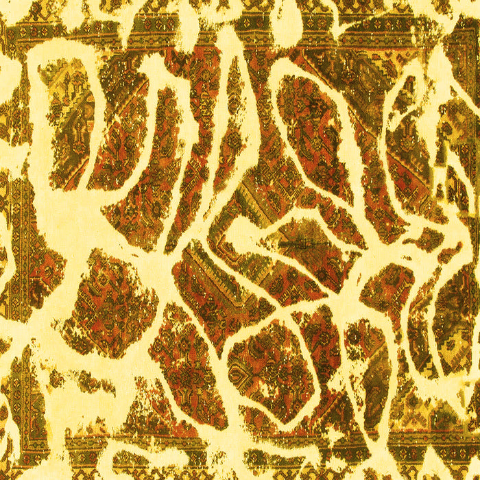 Square Machine Washable Abstract Yellow Modern Rug, wshabs1119yw