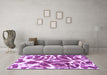 Machine Washable Abstract Purple Modern Area Rugs in a Living Room, wshabs1119pur