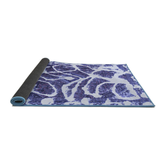 Sideview of Abstract Blue Modern Rug, abs1119blu
