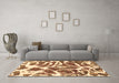 Machine Washable Abstract Brown Modern Rug in a Living Room,, wshabs1119brn