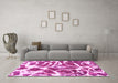 Machine Washable Abstract Pink Modern Rug in a Living Room, wshabs1119pnk