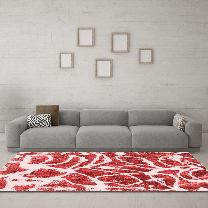 Modern Red Washable Rugs