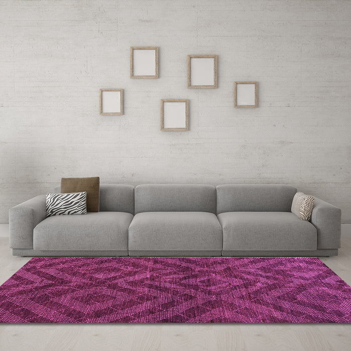 Machine Washable Abstract Purple Modern Area Rugs in a Living Room, wshabs111pur