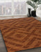 Machine Washable Abstract Red Rug in a Family Room, wshabs111