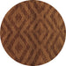 Round Abstract Brown Modern Rug, abs111brn