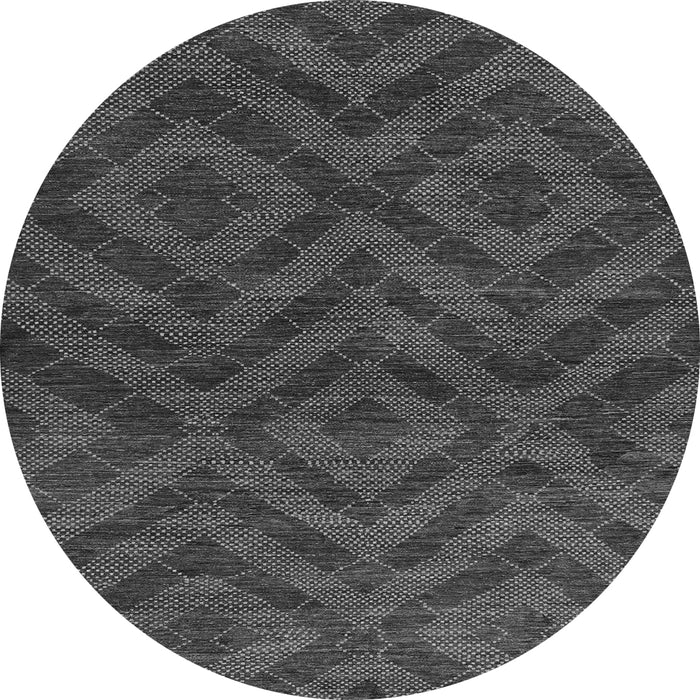 Round Machine Washable Abstract Gray Modern Rug, wshabs111gry