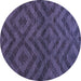 Round Machine Washable Abstract Blue Modern Rug, wshabs111blu