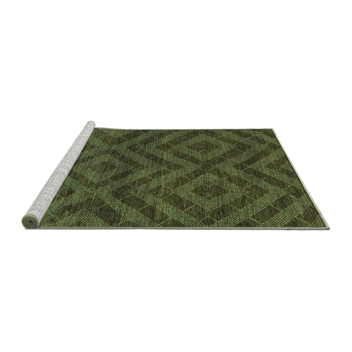 Sideview of Machine Washable Abstract Turquoise Modern Area Rugs, wshabs111turq