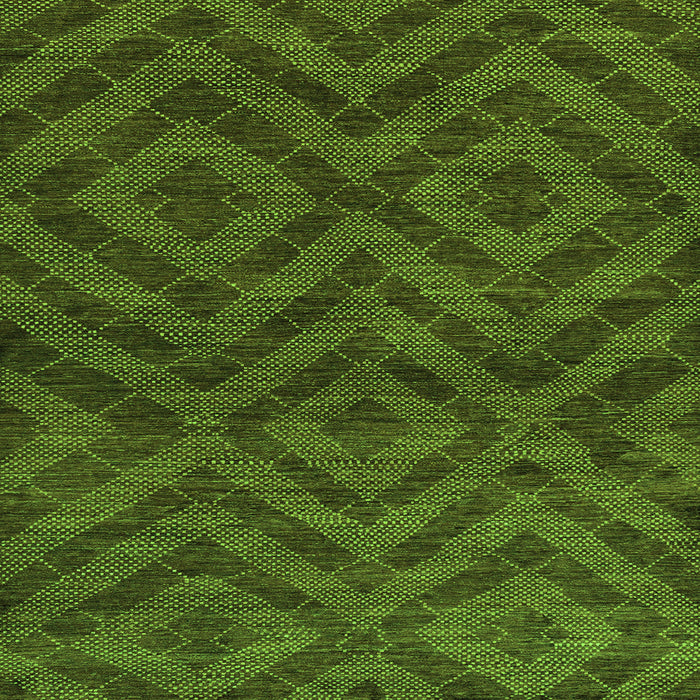 Square Machine Washable Abstract Green Modern Area Rugs, wshabs111grn