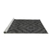 Sideview of Machine Washable Abstract Gray Modern Rug, wshabs111gry