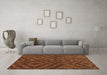 Machine Washable Abstract Brown Modern Rug in a Living Room,, wshabs111brn