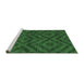 Sideview of Machine Washable Abstract Emerald Green Modern Area Rugs, wshabs111emgrn