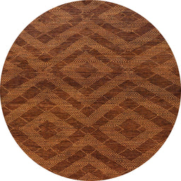 Round Machine Washable Abstract Red Rug, wshabs111