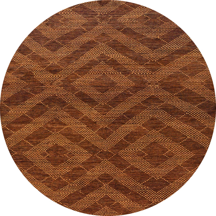 Round Machine Washable Abstract Red Rug, wshabs111