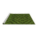 Sideview of Machine Washable Abstract Green Modern Area Rugs, wshabs111grn