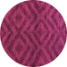 Round Abstract Pink Modern Rug, abs111pnk