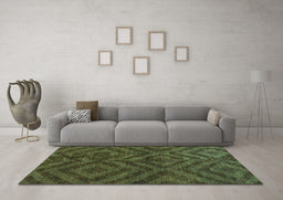 Machine Washable Abstract Turquoise Modern Area Rugs in a Living Room,, wshabs111turq