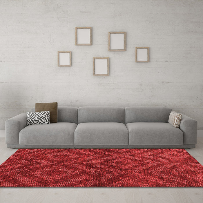 Modern Red Washable Rugs