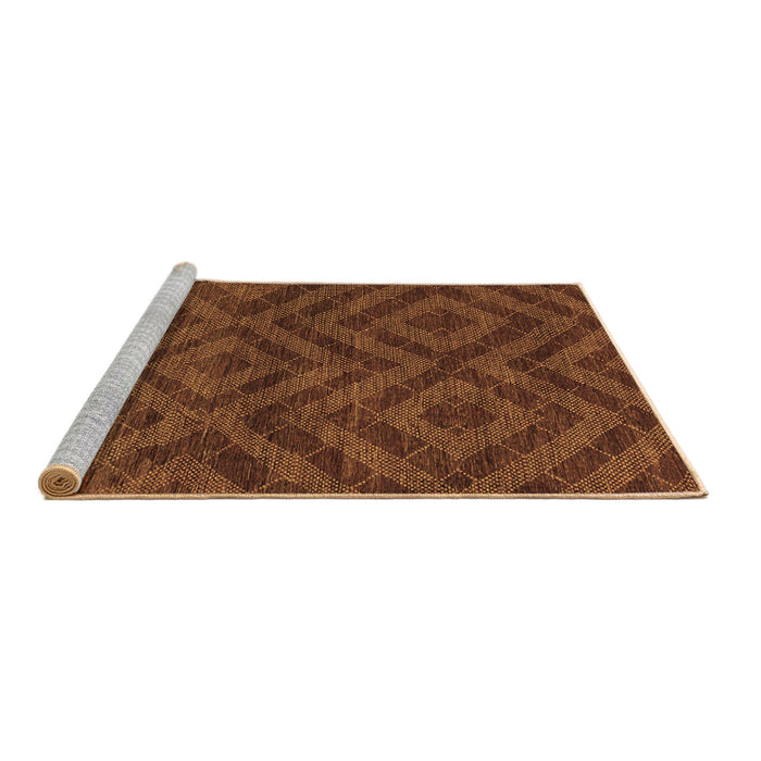 Sideview of Machine Washable Abstract Brown Modern Rug, wshabs111brn