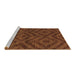 Sideview of Machine Washable Abstract Brown Modern Rug, wshabs111brn