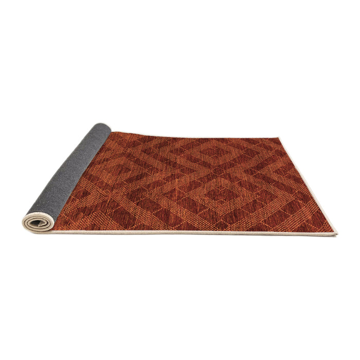 Sideview of Abstract Orange Modern Rug, abs111org