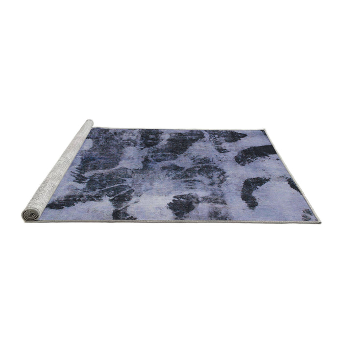 Sideview of Machine Washable Abstract Blue Gray Rug, wshabs1120