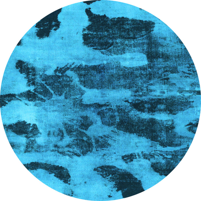 Round Machine Washable Abstract Light Blue Modern Rug, wshabs1120lblu