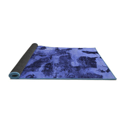 Sideview of Abstract Blue Modern Rug, abs1120blu