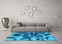 Machine Washable Abstract Light Blue Modern Rug, wshabs1120lblu