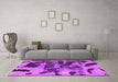 Machine Washable Abstract Pink Modern Rug in a Living Room, wshabs1120pnk