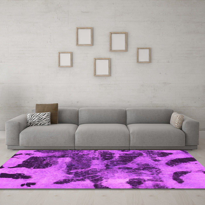 Machine Washable Abstract Pink Modern Rug in a Living Room, wshabs1120pnk