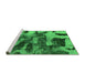 Sideview of Machine Washable Abstract Green Modern Area Rugs, wshabs1120grn