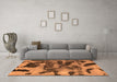 Machine Washable Abstract Orange Modern Area Rugs in a Living Room, wshabs1120org