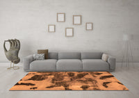 Machine Washable Abstract Orange Modern Rug, wshabs1120org