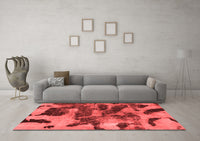 Machine Washable Abstract Red Modern Rug, wshabs1120red