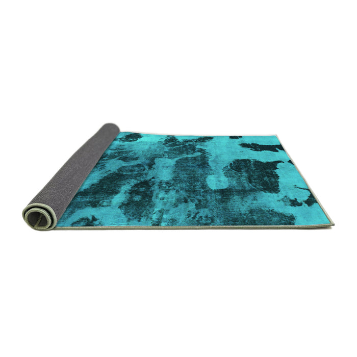 Sideview of Abstract Turquoise Modern Rug, abs1120turq