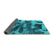 Sideview of Abstract Turquoise Modern Rug, abs1120turq